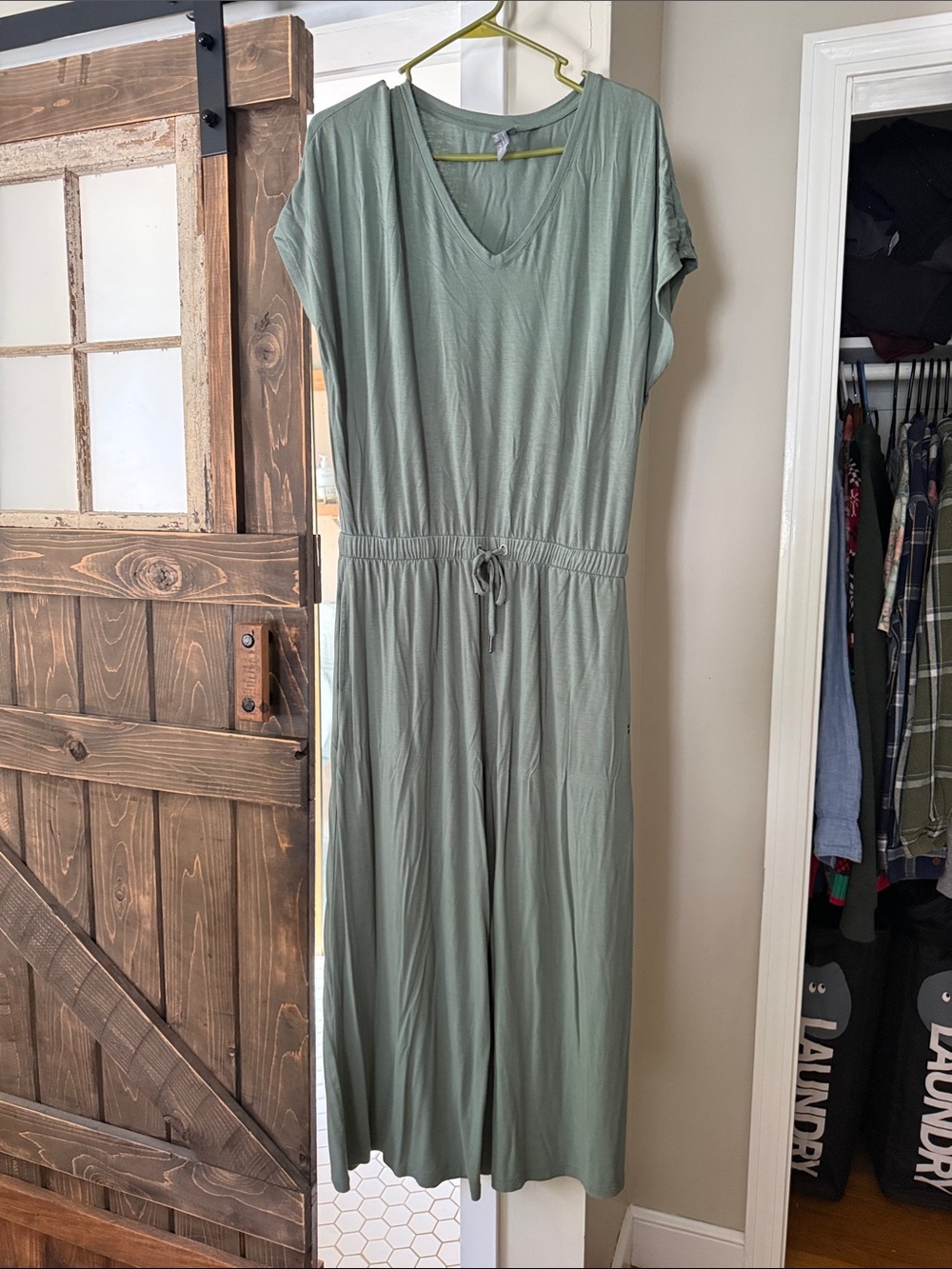 Sweaty Betty Sage Green Jumpsuit with V-Neck